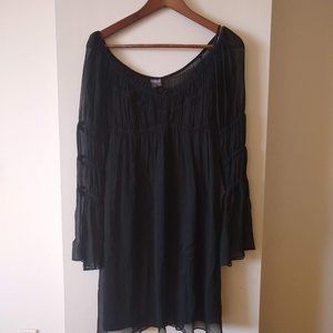 Black sheer dress, empire bust